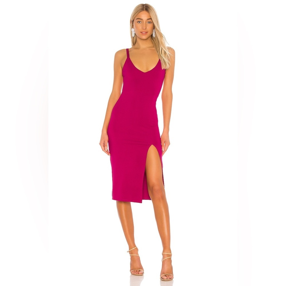 NWT $138 Lovers and Friends Lucie bright pink midi dress size large